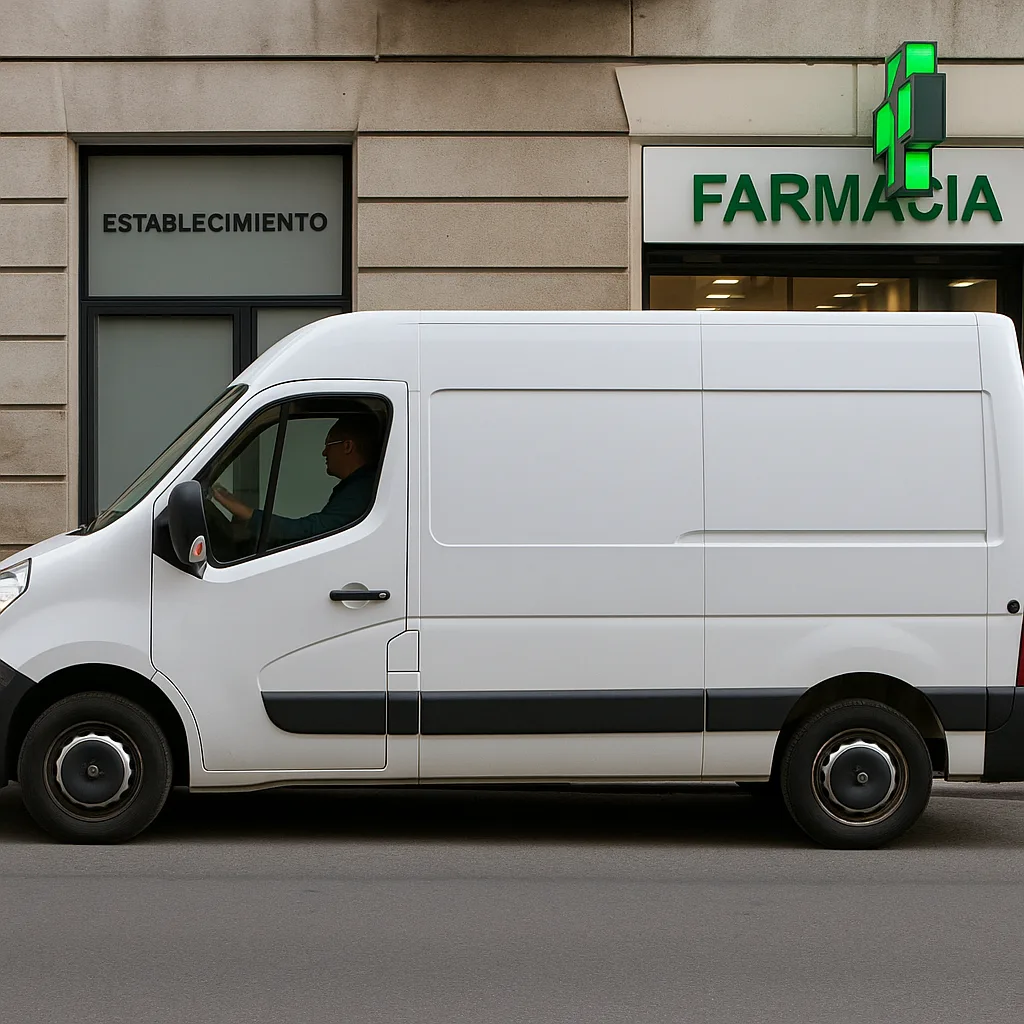 Furgoneta de transporte mercancias